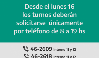 Los turnos del hospital se tomarn nicamente por telfono